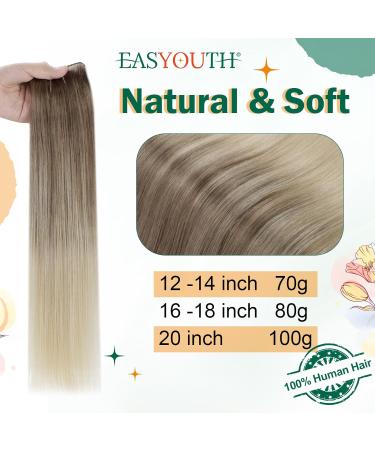 Easyouth Ombre Wire Hair Extensions 12 Inch 70g Brown to Platinum Blonde Balayage Human Hair - Short 1-Wire #8/60 - Buy Online on GoSupps.com