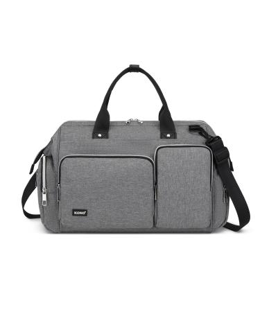 KONO Baby Diaper Bag Nappy Bags for Mom and Dad Large Travel Bag with Changing Mat (Gray)