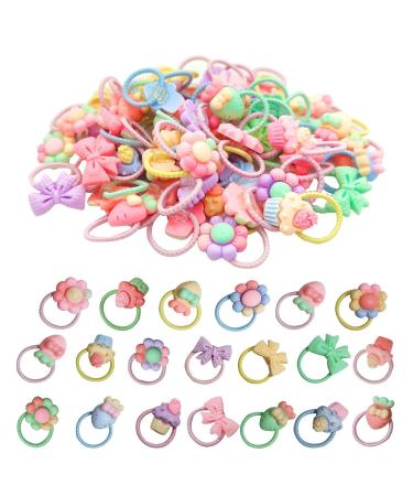 SHUSAY 40 PCS Hair Ties for Toddler Girls  Mix Colors Girl's Elastic Hair Ties Soft Rubber Bands Hair Bands Holders Pigtails Hair Accessories for Girls Toddler