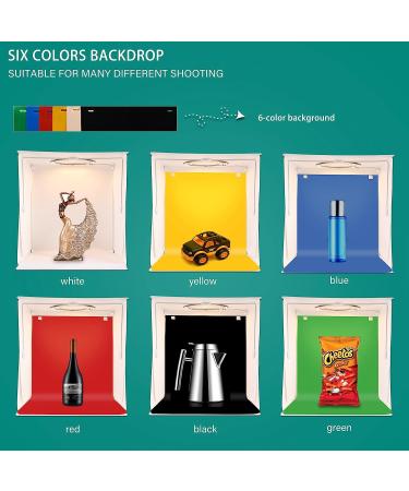 ZKEEZM 16x16 Light Box Photography Kit | 120 LED Lights, 6 Backdrops | Foldable Lightbox for Product Photography | Adjustable 3000-6500K Brightness - Buy Online on GoSupps.com