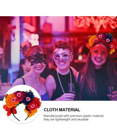 FRCOLOR Halloween Rose Flower Headband Butterfly Headband Day of the Dead Headband Hair Wreath Mexican Headwear Floral Crown Fancy Dress Costume Accessory One Size Assorted Color 2 - Buy Online on GoSupps.com