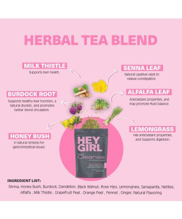 Loose Leaf Detox Tea - Herbal Tea for Your Detox Cleanse - Not Your Typical Herb Blend Tea - Delicious & Soothing Drink for a Healthy Colon Cleanse - Colon Cleanser by Hey Girl Tea - Buy Online on GoSupps.com