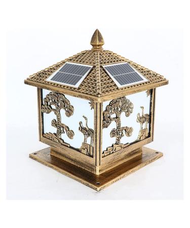 Courtyard Light Solar LED Pillar Light Intelligent Light Control Solar Pillar Lamp Songhe Solar Column Lamp Enclosure Gate Pillar Lamp for Courtyard Garden Lighting Fixture (Size : 30 * 30 * 35cm) ()