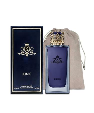 Men's Cologne King Eau De Toilette Body Spray Fragrance For Men- Daywear Casual Daily Perfume Set with Suede Pouch- 3.4 Fl Oz Bottle- Ideal EDT Beauty Gift for Birthday Anniversary