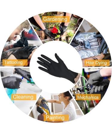 Black Nitrile Gloves 4 Mil, Latex & Powder Free - 100 Pcs Large Cleaning Gloves - Buy Online on GoSupps.com