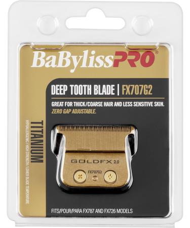 Replacement T-Blade Deep Tooth - FX707G2 Gold BaBylissPRO For Men 1 Pc Blade Gold Titanium Deep Tooth - Buy Online on GoSupps.com