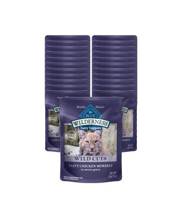 Blue Buffalo Wilderness High Protein Grain Free, Natural Wild Cuts Adult Wet Cat Food, 3-oz Pouches (Pack of 24) Chicken