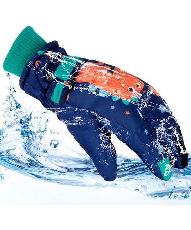 Kids Ski Gloves Mittens Waterproof Snow Gloves for Boys Girls 2-10 Years - Dark Blue, Pink, Purple - Thermal Fleece - Ice Skating Gloves - Buy Online on GoSupps.com