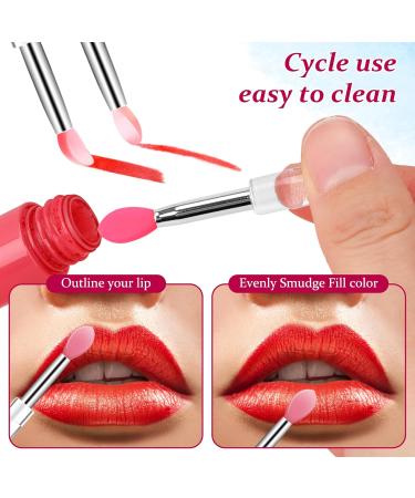 10 Pcs Silicone Lip Brushes - Lipstick Applicator with Caps for Makeup & Beauty | Ideal for Lip Masks & Eyeshadow - Buy Online on GoSupps.com