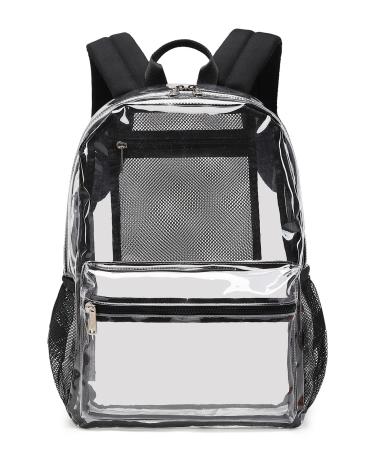 Abshoo Heavy Duty Clear Backpack stadium approved Transparent Clear Backpack for School (Black)