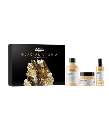 L'Oréal Professionnel, Absolut Repair Gift Set, Repairing Routine, Dry & Damaged Hair, 10-In-1 Shampoo + Mask + Oil Trio, Serie Expert Limited Edition
