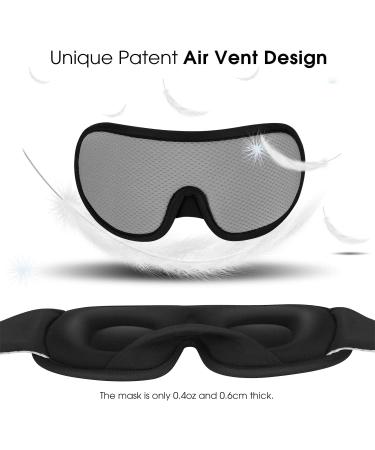 PrettyCare 3D Contoured Sleep Mask - Blockout Light Eye Cover with Earplugs and Travel Bag - Gray Night Eyeshade - Buy Online on GoSupps.com