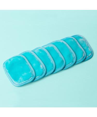 Washable & Reusable Makeup Removal Pads - Lilly Skin Microfiber Towels (7 Pads Ice Blue) for Facial Cleansing - Buy Online on GoSupps.com