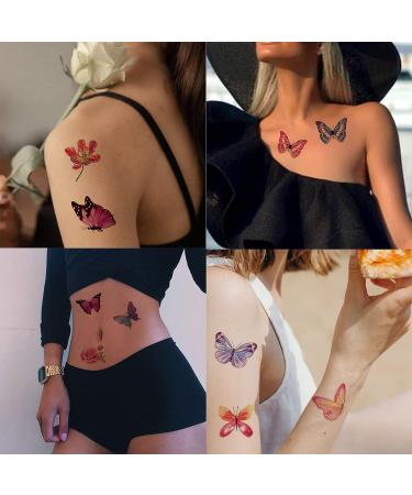 Colorful Butterfly Temporary Tattoos - 145 Pcs | Waterproof, for Women, Girls, Kids | Body Art Stickers for Face, Arm - Children Birthday Party Favors - Buy Online on GoSupps.com
