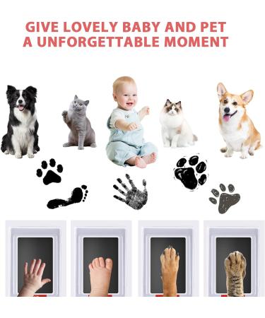 Baby Handprint and Footprint Kit 2 Pcs Clean Touch Baby Ink Pads for Hands and Feet with 4 Stamp Cards Safe Non-Toxic Inkless Handprint Kit for Baby Handprint Family Keepsake Gifts (Black) - Buy Online on GoSupps.com