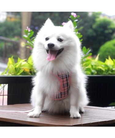 Suredoo Dog Harness for Small Dogs with Leash - Reflective Breathable & Anti-Train Design - Perfect for Small & Medium Breeds (S Pink Checked) - Buy Online on GoSupps.com