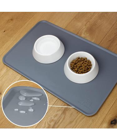 Karaluna Basic Silicone Bowl Pad 48x30 cm - Non-Slip Feeding Mat for Dogs & Cats - Gray - Buy Online on GoSupps.com