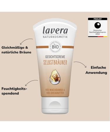 Lavera Self-Tanning Cream Face 50ml | Natural Vegan Self-Tanner | Moisturizing Natural Cosmetics - Buy Online on GoSupps.com
