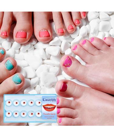 Buy Tacery Red Dental Stones - 10 Crystal Tooth Jewelry Ornaments with Storage Box | Removable Tooth Crafts & Nail Nuts - Buy Online on GoSupps.com