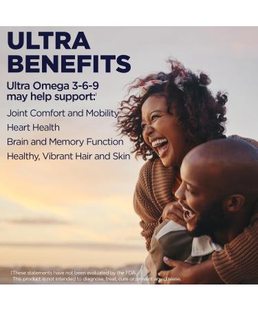 KAL Ultra Omega 3-6-9 1200mg | Fish Oil w/Cold Pressed Flaxseed & Borage Oil | Skin Hair Heart Memory | 100 Softgels - Buy Online on GoSupps.com