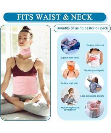 Castor Oil Pack Castor Oil Packs for Liver Detox and Thyroid Reusable Castor Oil Pack Wrap Mess Free Castor Oil Pack Kit with Storage Bag Adjustable Strap for Insomnia Constipation Inflammation (Pink) - Buy Online on GoSupps.com