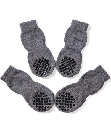 AKOPAWON Anti-Slip Socks for Dogs & Cats - 4 Pack Paw Protection | Rubber Reinforced | Sizes S-4XL for Pets 1-36kg & 5XL for Over 36kg | Gray - Buy Online on GoSupps.com