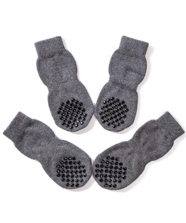 AKOPAWON anti-slip socks dog cat socks 4 pieces of paw protection detention socks for inside pet dogs cat socks with rubber reinforcement S-4XL suitable for dogs from 1-36 kg 5xl for over 36 kg b-gray m