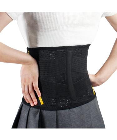 BERTER Lower Back Brace for Lower Back Pain Relief Sciatica for Men & Women, Lumbar Back Support Belt with Compression Band-Lightweight, Breathable (XXL, Black) Black XX-Large
