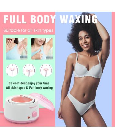 Wax Machine Hard Wax Kit for Hair Removal - Rose Hard Wax Beans, 14.1oz, 20 Applicator Sticks - Full Body Waxing Kit for Women at Home - Buy Online on GoSupps.com