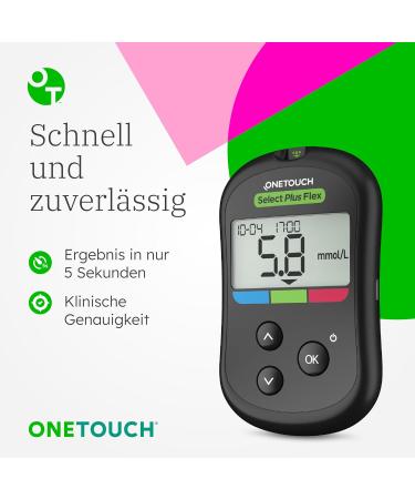 Onetouch Select Plus Flex Blood Sugar Measuring Device | Diabetes Test Set with 10 Test Strips & Lancets | Accurate MMOL/L Monitoring - Buy Online on GoSupps.com