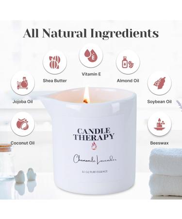 Massage Oil Candle for Relaxation | 8.1 oz Lavender Chamomile Essential Oil Body Massage Candle | Spa & Home Use | Perfect Gift for Men & Women - Buy Online on GoSupps.com