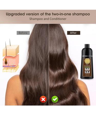 400ml Brown Natural Hair Dye Shampoo - Fast Coloring & Long Lasting Formula for Men and Women - Buy Online on GoSupps.com