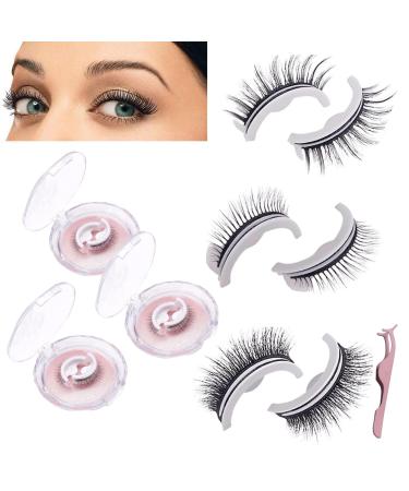 Conversionh Eyelashes - Conversion Eyelashes Adhesive Waterproof Reusable Self Adhesive Eyelashes Conversion Self Adhesive Eyelashes (3pcs)