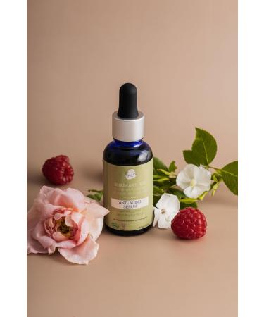 Anti-Aging Serum with Rosehip Oil Prickly Pear Oil Raspberry Oil 30 mL With Coenzyme Q10.