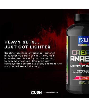 USN Creatine Anabolic Cherry: Muscle Building Stack 900g - 20 Servings - Buy Online on GoSupps.com