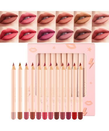 Set of 12 matte lip pencils - For girls friends wives grandmothers daughters nurses police officers