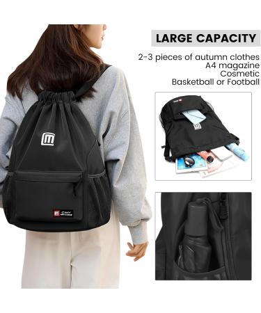 Eucomir Waterproof Gym Bag Large Cord Struggle Bag with Mesh Pockets for Sports & Swimming Stylish Purple & Black Design for Men & Women - Buy Online on GoSupps.com