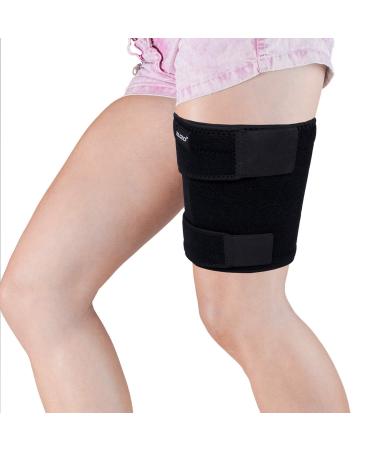 2U2O Compression Thigh Brace-Hamstring Quad-Adjustable Strap,Anti-Slip Silicone Band Support for Muscle Injury Recovery,Upper Thigh&Groin,Pulled Groin Muscle,Quadricep,Cellulite Slimmer-Men,Women