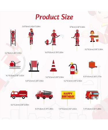 NICENEEDED 42 Pcs Fireman Cake Toppers Fire Truck Hydrant Cupcake Picks Firefighter Cake Decoration Fireman Themed Happy Birthday Cake Toppers for Baby Shower Birthday Party Decoration - Buy Online on GoSupps.com