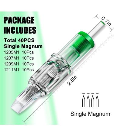 EMALLA 40Pcs Assorted Disposable Tattoo Cartridge Needles - Single Magnum Needles for Tattoo Machine Pen Kit - Beginner and Artist Tattoo Supplies - Buy Online on GoSupps.com