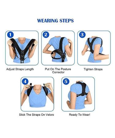 ZCLNYVGJ GUOWGANG Brace Support Belt Adjustable Back Support Posture Corrector Men Women Clavicle Spine Back Shoulder Lumbar Posture Correction (Size : Medium) (A S) - Buy Online on GoSupps.com