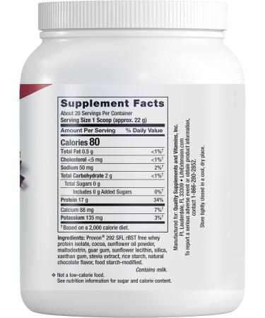 Life Extension Wellness Code® Whey Protein Isolate (Chocolate) – Sugar-Free Gluten-Free Non-GMO 20 Servings for Muscle Growth & Immune Health - 437g - Buy Online on GoSupps.com
