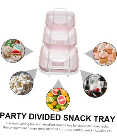 DEARMAMY Plates 1 Set Dried Fruit Storage Box Dipping Sauce Bowl Section Make Tea Serving Tray 37.5x12.4cm Dark Red - Buy Online on GoSupps.com