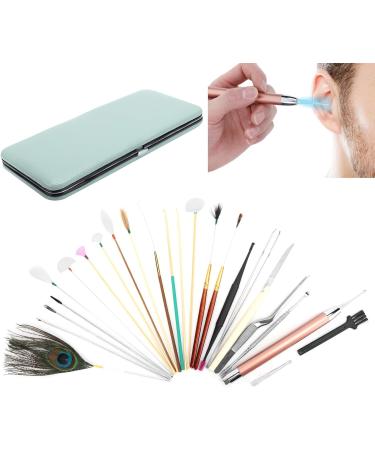 23Pcs Double Headed Stainless Steel Ear Spoons Set - Mint Green Ear Wax Removal Tools and Ear Care Accessories - Buy Online on GoSupps.com