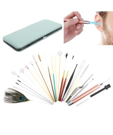 Ear Wax Removal Tool Set - Double Ended Spiral Ear Pick Spoon for Ear Care - 23 Mint Green Ear Picking Sets included - Buy Online on GoSupps.com