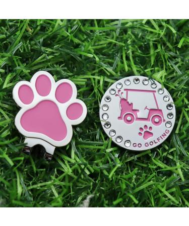 CoverMay Crystal Golf Ball Marker and Hat Clips in Pink - Set of 2 - Buy Online on GoSupps.com
