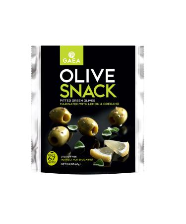 Olive Snack Packs - 8 ct. 2.3 oz Packs (Lemon & Oregano) Pitted Green Olives with Oregano and Lemon 2.3 Ounce (Pack of 8)