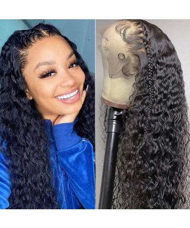TIANTAI 22 Transparent HD Deep Wave Lace Front Human Hair Wig - Pre Plucked with Baby Hair - 150% Density - Glueless Natural Color - for Black Women - Buy Online on GoSupps.com