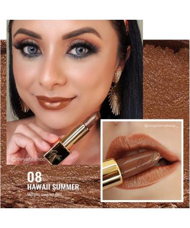 Oulac Metallic Brown & Nude Lipstick Set - 2PCS Vegan Lightweight Hydrating Formula with High Impact Lip Color for Full Coverage Lip Makeup 08+10 2pcs Brown+nude - Buy Online on GoSupps.com
