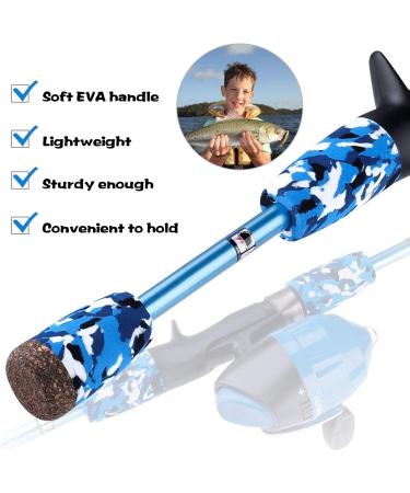 ODDSPRO Kids Fishing Pole Starter Kit - Tackle Box, Reel, Practice Plug, Guide, Travel Bag - Blue 1.2M - Buy Online on GoSupps.com